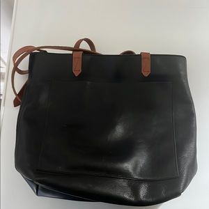 Black Leather Tote Bag